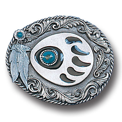 Belt Buckle - Western Claw with Stone